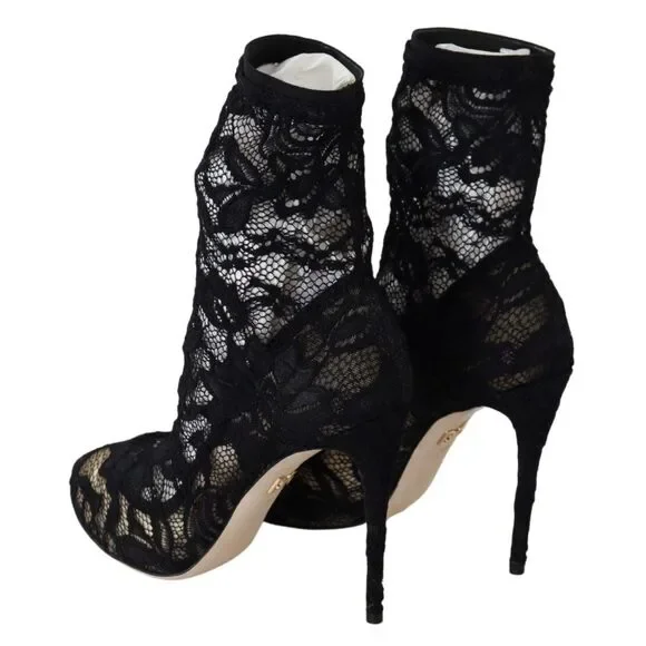 Dolce & Gabbana Black Lace Taormina Pumps Elegance Unleashed - Picture 7 of 8
